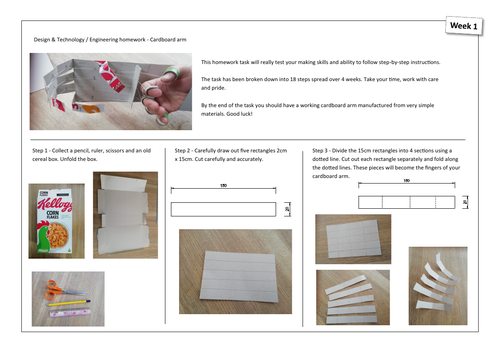 D&T & Engineering homework - Cardboard robot arm project