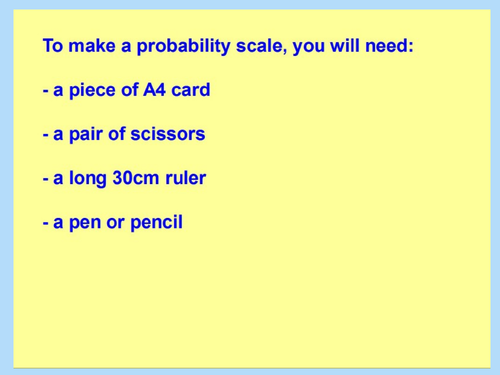 Making a probability sliding scale