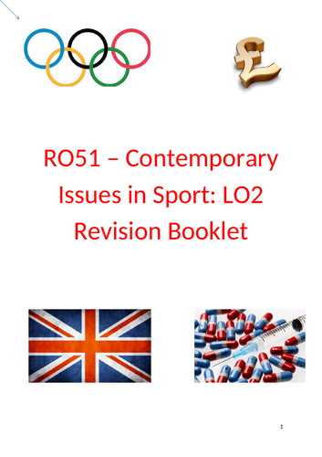 RO51 - Contemporary issues in Sport: LO2 - Revision Booklet