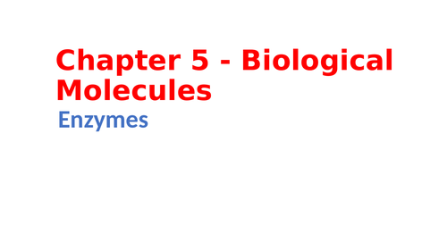 IGCSE Biology Chapter 5 - Enzymes