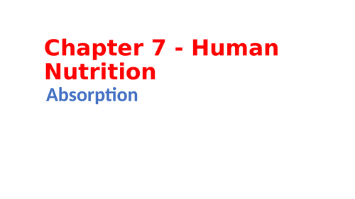 IGCSE Biology Chapter 7 - Human Nutrition