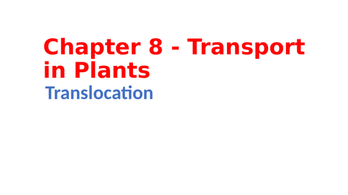 IGCSE Biology Chapter 8 - Transport in Plants