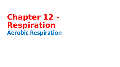 IGCSE Biology Chapter 12 -Respiration