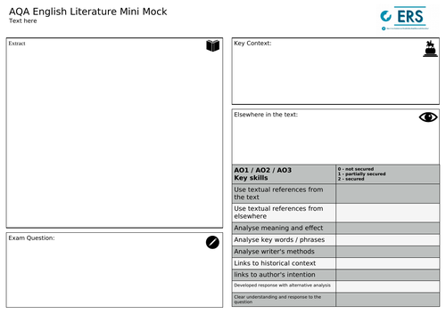 AQA Literature Mini Mock Template