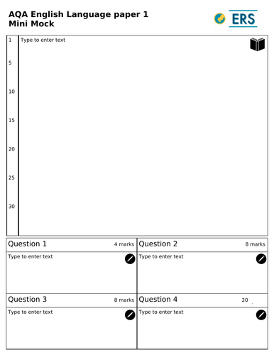 AQA English Langauge Mini Mock Template