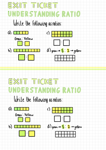 ratio scale exit tickets year 8 white rose maths teaching resources