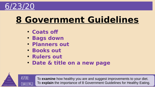 8 Government Recommendations Healthy Eating