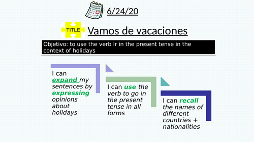 vacaciones- ir en presente- holidays verb to go present tense