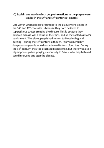 Explain how people’s reactions to the plague were similar in the 14th and 17th centuries - History