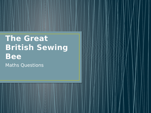 Great British Sewing Bee maths questions