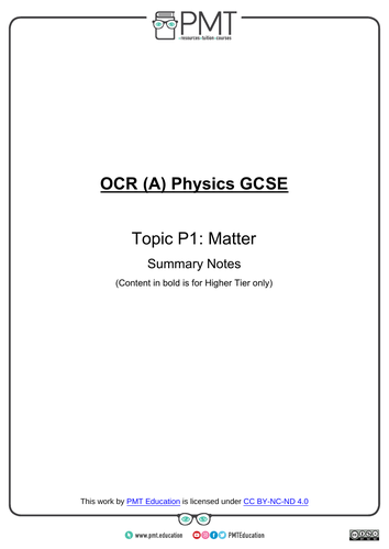 OCR (A) GCSE Physics Essential Notes