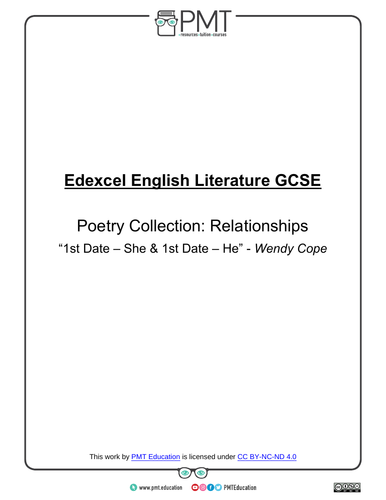 Relationships Poetry Anthology Notes - Edexcel