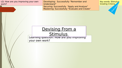 KS3 Devising Scheme of Work,Powerpoints, Booklet