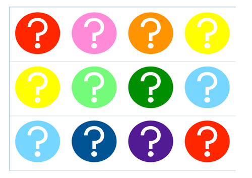Printable display borders, Colorful Question style