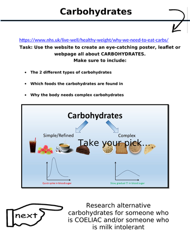 Theory tasks for food technology KS3