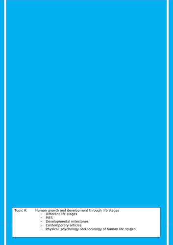 Health and Social Care Level 3 - Human Lifespan Development