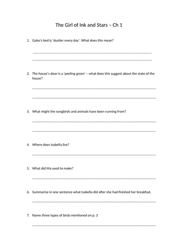 Whole Class Reading Comprehension Questions