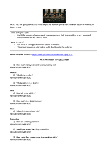 Dragons Den - Would you Invest?