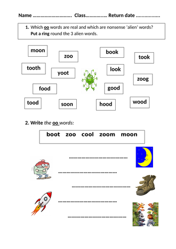 Oo Digraph Mrs Pryce S Funny Phonics Teaching Resources