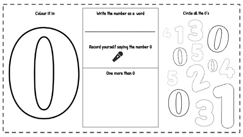 Numbers 0-10 activity templates