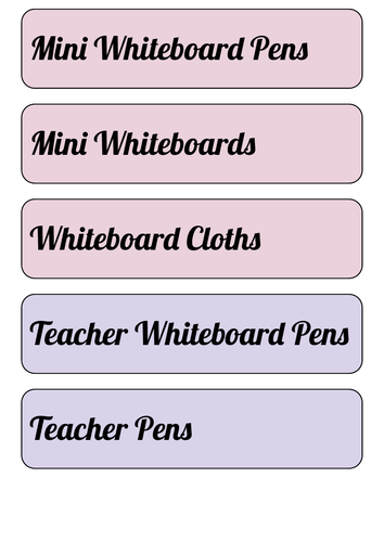 Classroom Labels