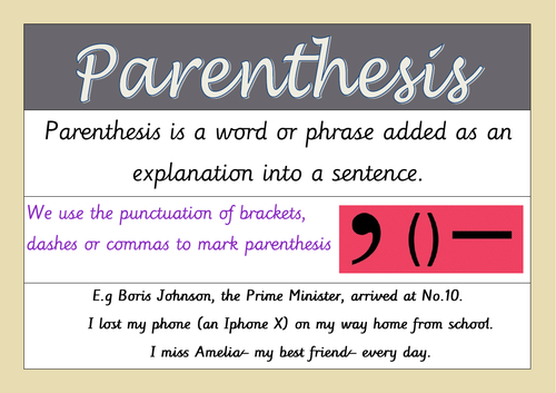 parenthesis lesson plan ks2