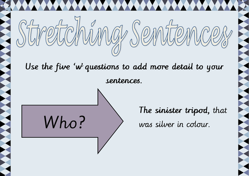 Stretching sentences display KS2