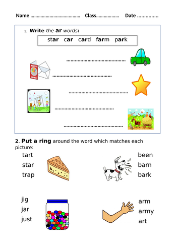 ar digraph worksheet Mrs Pryce's Funny Phonics