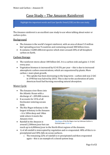 AQA A Level Geography - Water and Carbon