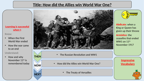 How did the Allies win World War One?