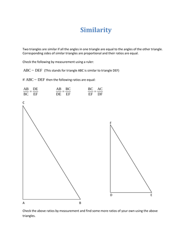 Similarity - Definition and Experiment