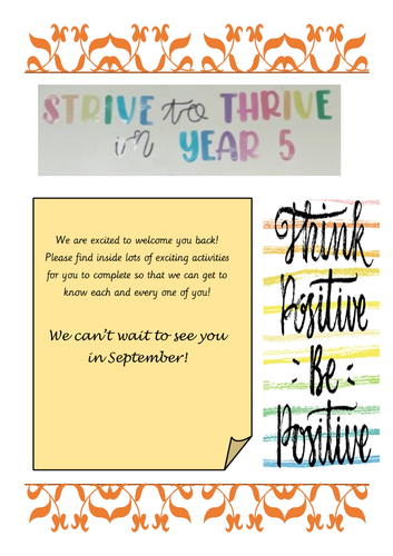 Year 5 Transition pack