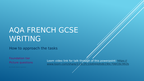 GCSE FRENCH Writing F Q1 PPT with video link