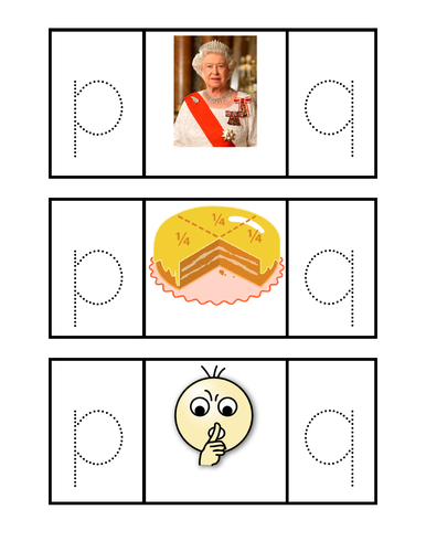 p and q picture recognition activity