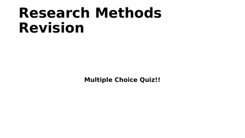 AQA Psychology Research Methods Quiz