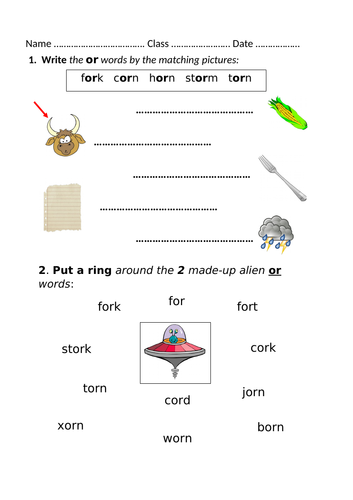 or digraph worksheet Mrs Pryce's Funny Phonics