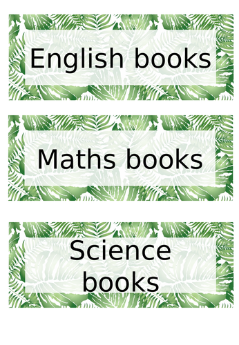 Natural book box labels editable