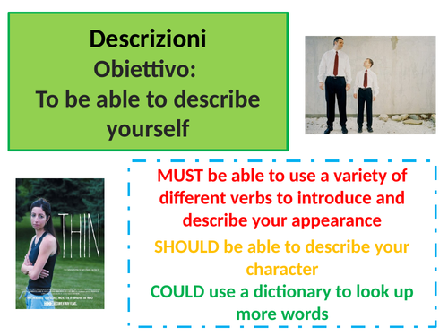 ITALIAN GCSE - descrizioni