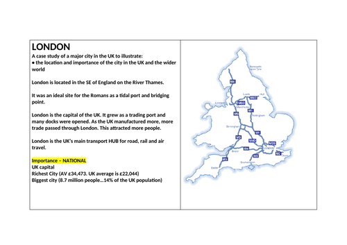 GCSE GEOGRAPHY AQA London HIC CITY