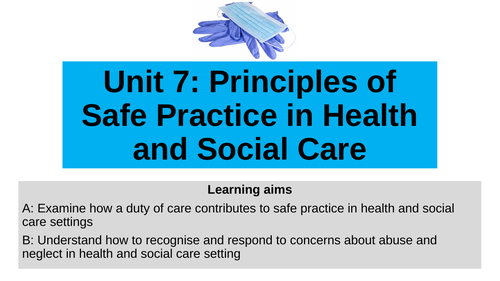 H&SC Unit 7: Principles of Safe Practice in Health and Social Care