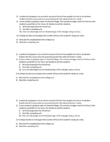 Populations (Unit 1 - Data Collection)