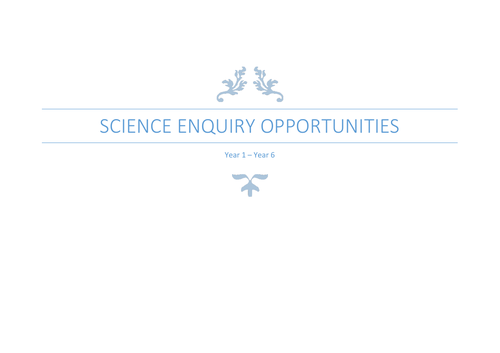 Science Enquiry Opportunities