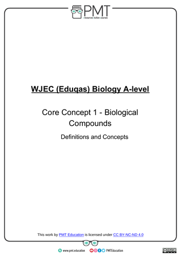 WJEC England/ Eduqas A-level Biology Definitions