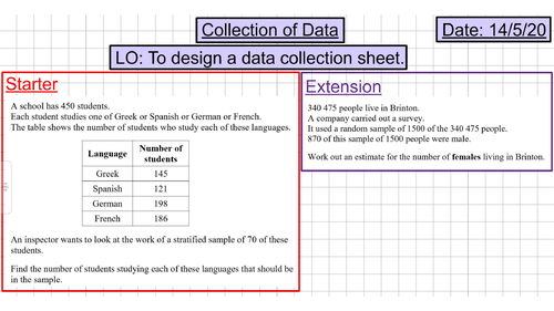 Collection of Data (Unit 1 - Data Collection)
