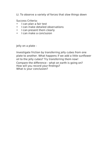 Science experiments Forces