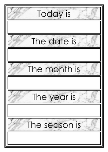 Marble Changeable Classroom Calendar
