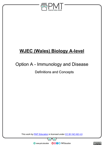 WJEC Wales A-level Biology Definitions