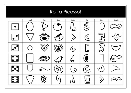 Roll A Picasso Sheet | Teaching Resources