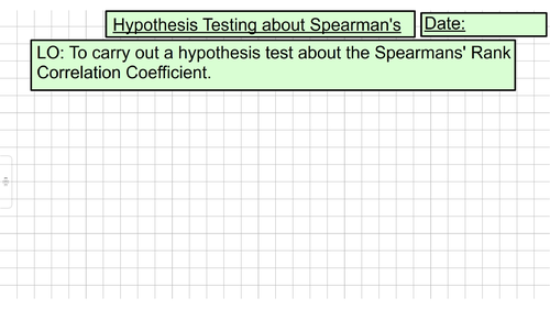 Hypothesis Testing Around Spearmans Rank (Unit 10 - Introduction to Hypothesis Testing)