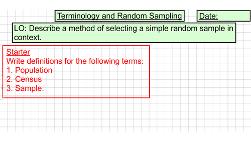 Terminology and Random Sampling (Unit 8 - Data Collection)